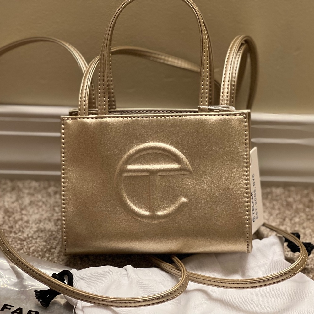 Telfar Mini Metallic Gold Brand New Never Worn!